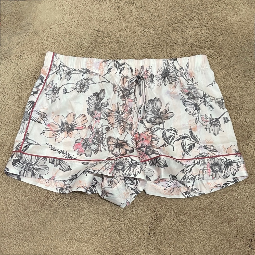 Victoria’s Secret Floral Pink Satin PJ Shorts